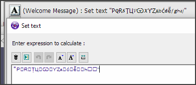 Shows Russian, Greek, Unicode bolded characters, displayed in the Fusion editor correctly, and in expression editor incorrectly.